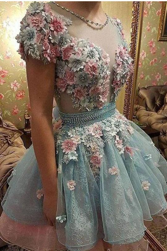 A Line Short Sleeves Homecoming Dresses, Princess Short Prom Dress Wit trendtydresses A Line Short Sleeves Homecoming Dresses, Princess Short Prom Dress Wit trendtydresses