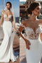 Mermaid Cap Sleeves Sheer Neck Long Wedding Dress PDP71